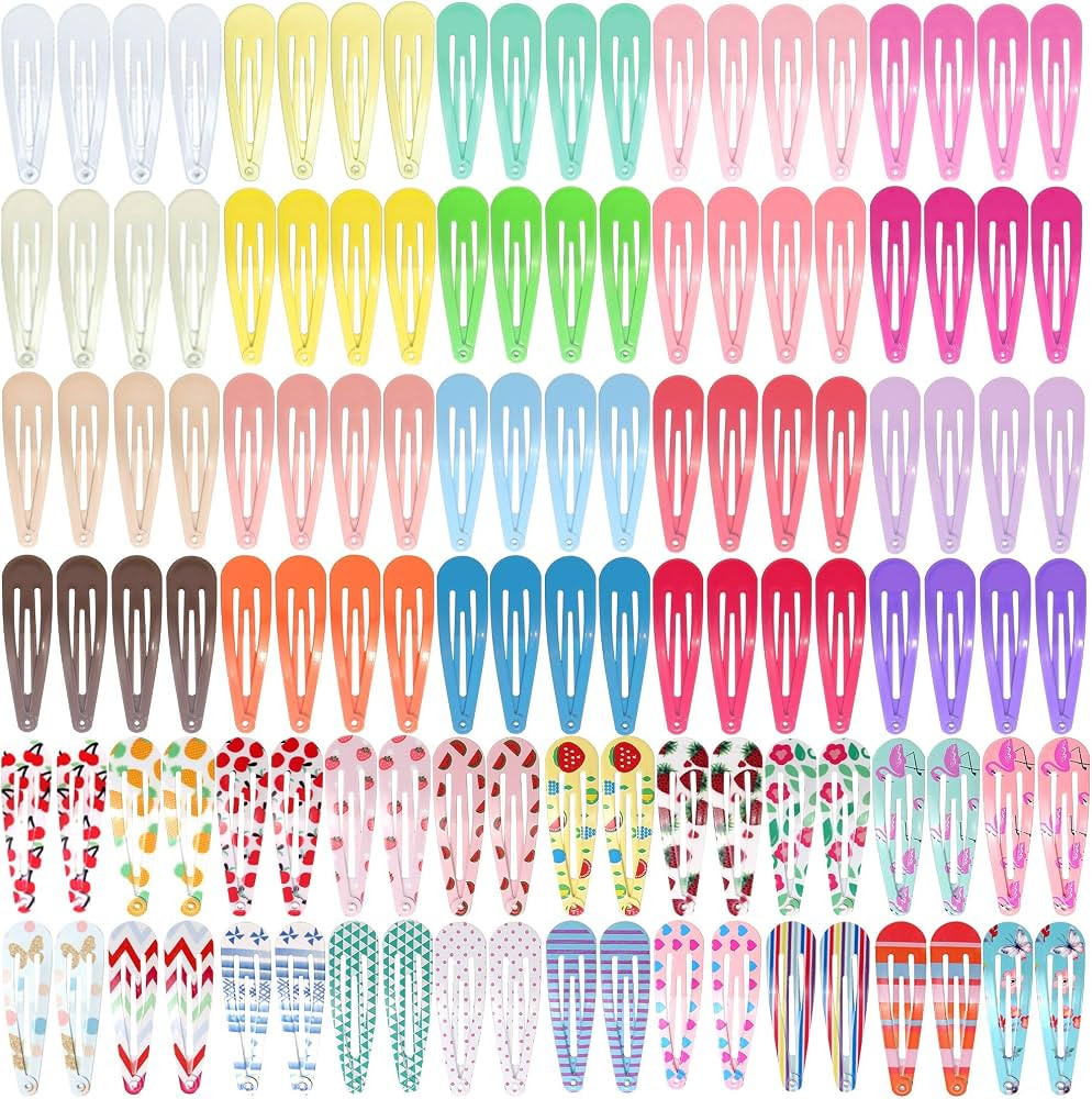 120 Pcs Hair Clips for Girls, Funtopia 2 Inch Girls Hair Clips Non Slip Metal Snap Hair Clips for... | Amazon (US)