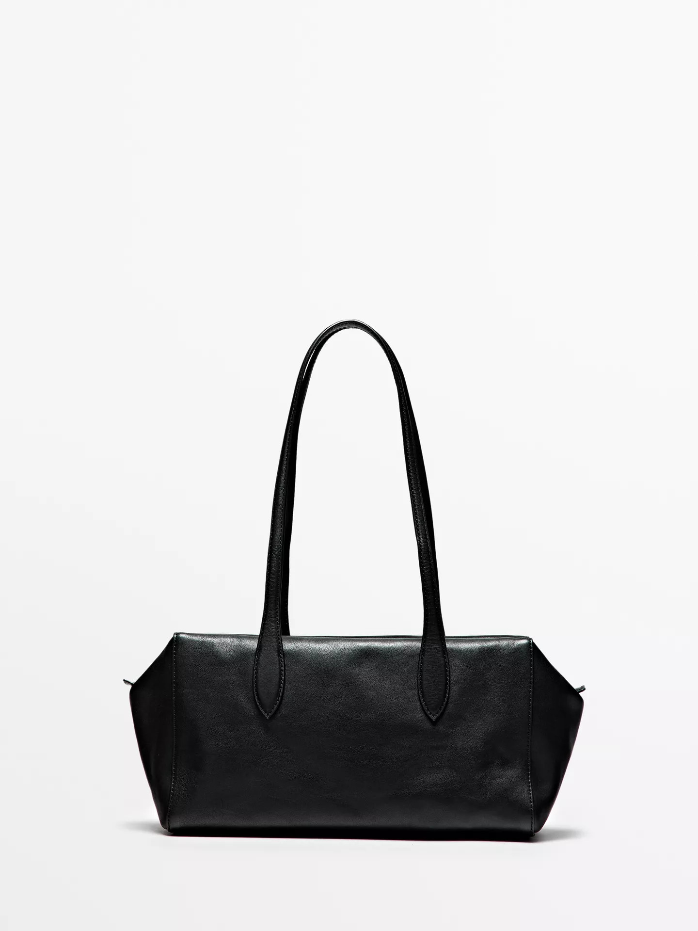 Nappa leather satchel bag | Massimo Dutti UK