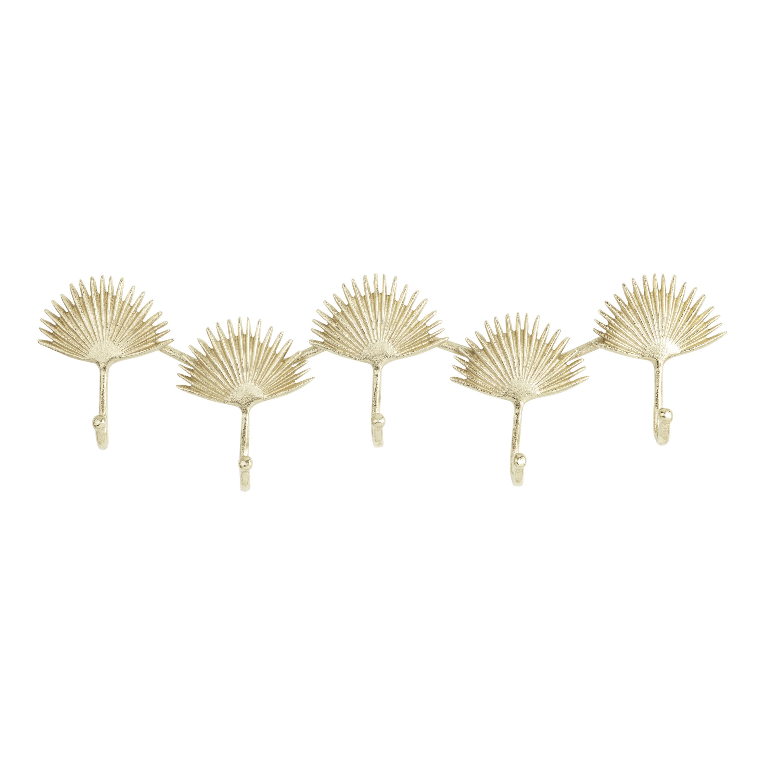 Gold Metal Palm Leaf Wall Rack | World Market