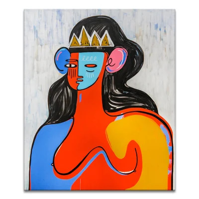 Original Painting 'King' by Alejandra Linares Wrapped Canvas | Perigold