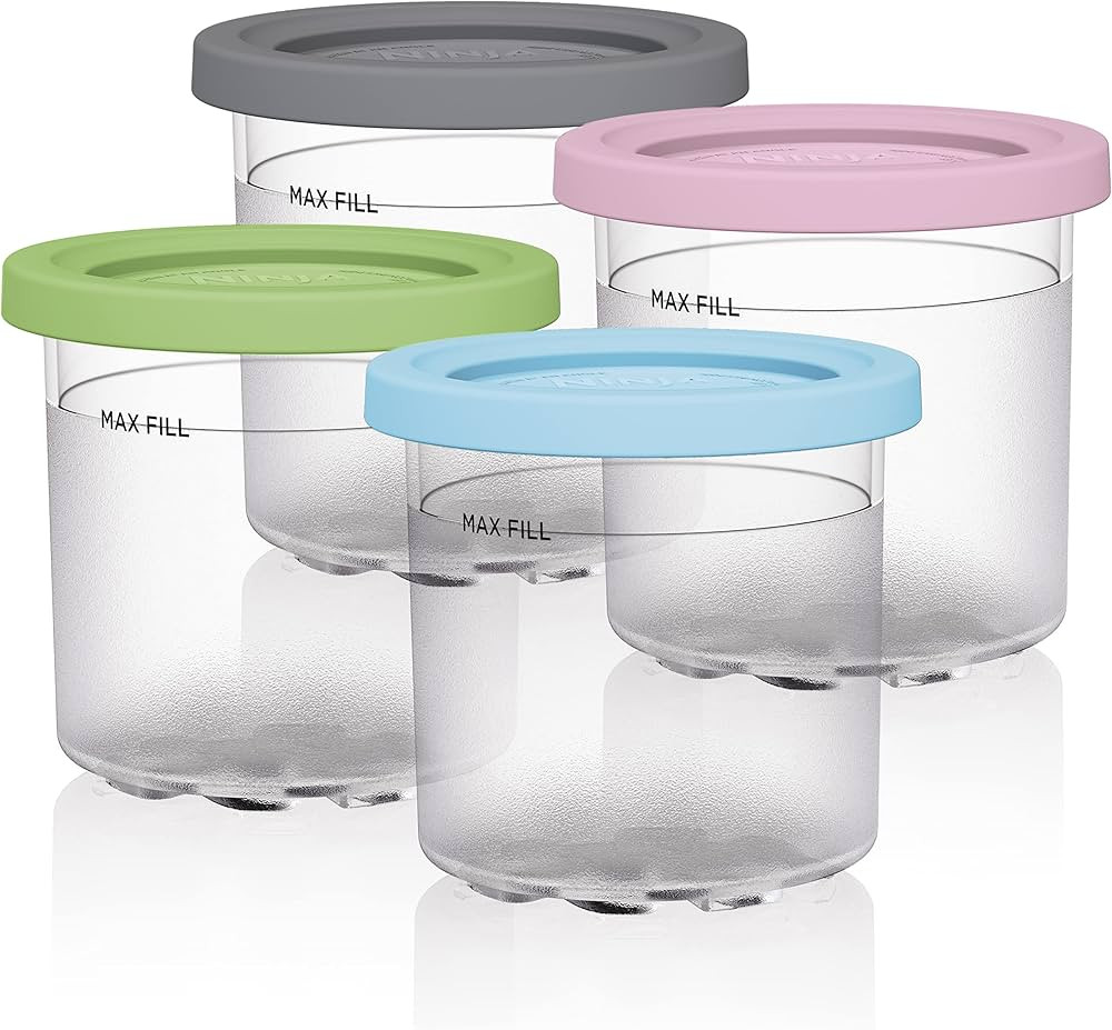 Ninja XSKPLD4BCD 4 Pack, Compatible with NC299AMZ & NC300s Series Creami Ice Cream Makers, BPA-Fr... | Amazon (US)