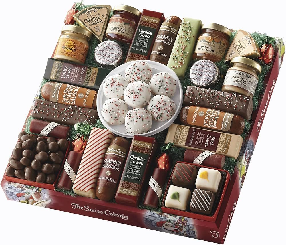The Swiss Colony 27 Favorites Food Gift Set, Summer Sausage Meats and Cheeses, Assorted Chocolate... | Amazon (US)