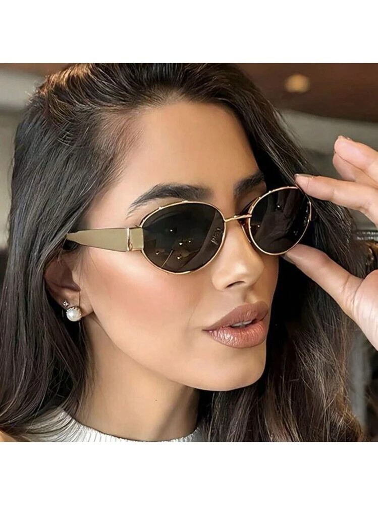 Vintage Oval Decorative Glasses For Women Small Metal Frame Fashion Glasses Ladies Decorative Gla... | SHEIN