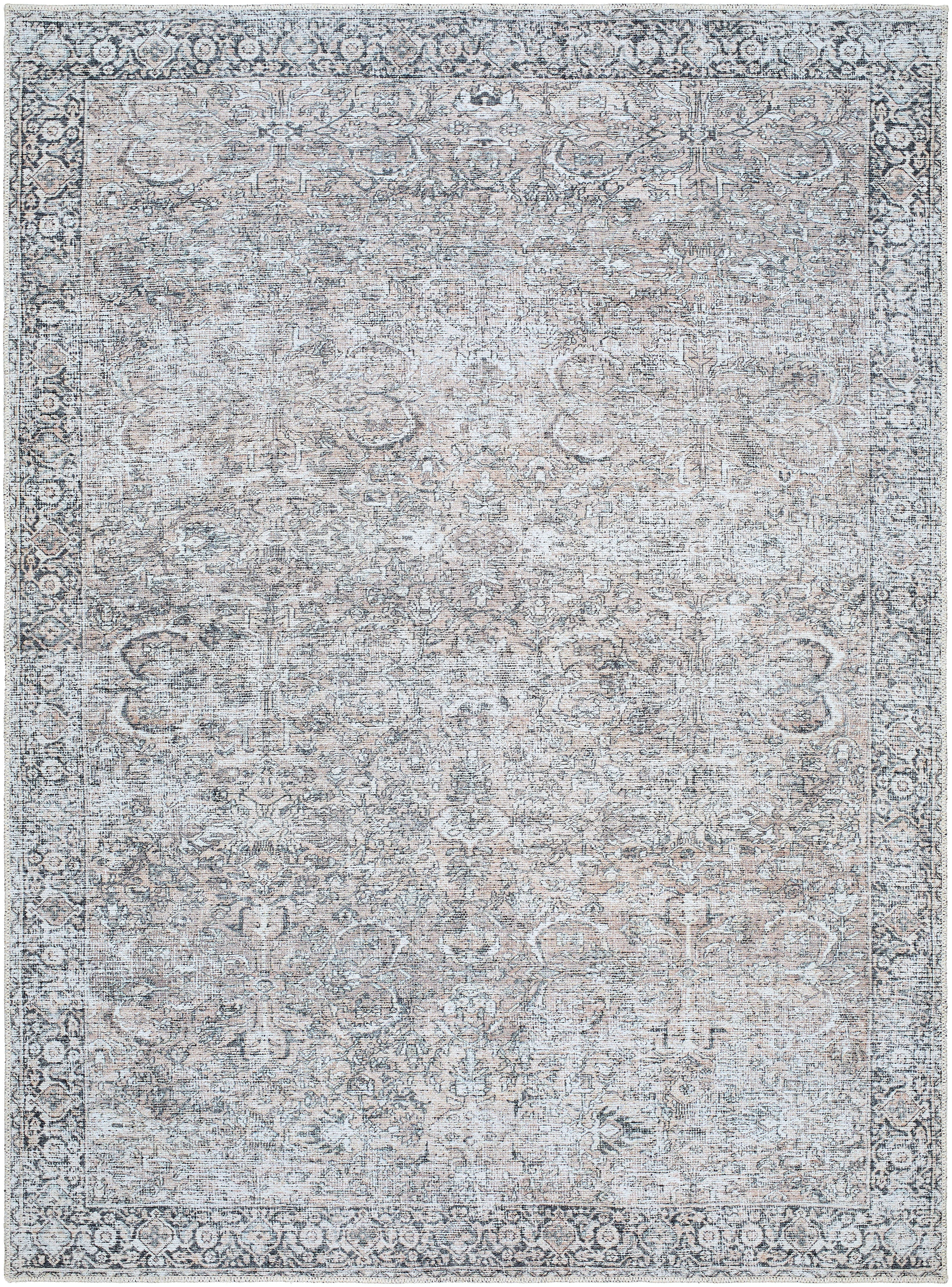 Better Homes & Gardens Persian Blooms Washable Non-Skid Area Rug, Brown, 5'3" x 7' - Walmart.com | Walmart (US)