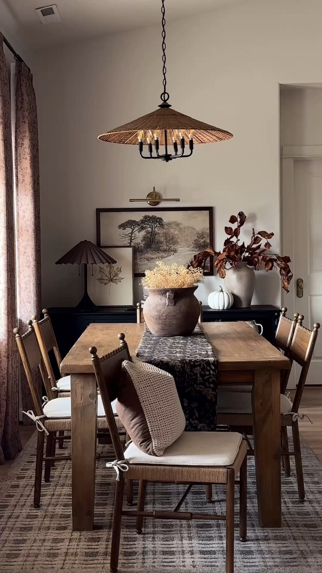 Shop our dining room, Lulu and Georgia sideboard, a ruffle lamp, wood dining room chairs

#LTKHome