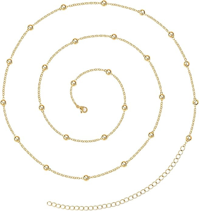 Honsny 27/33/40 Inches Belly Chain for Women 14K Gold Plated Plus Size Waist Chains Bikini Body s... | Amazon (US)