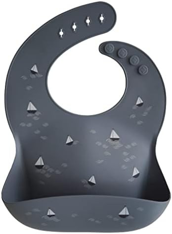 mushie Silicone Baby Bib | Adjustable Fit Waterproof Bibs (Boats) | Amazon (US)