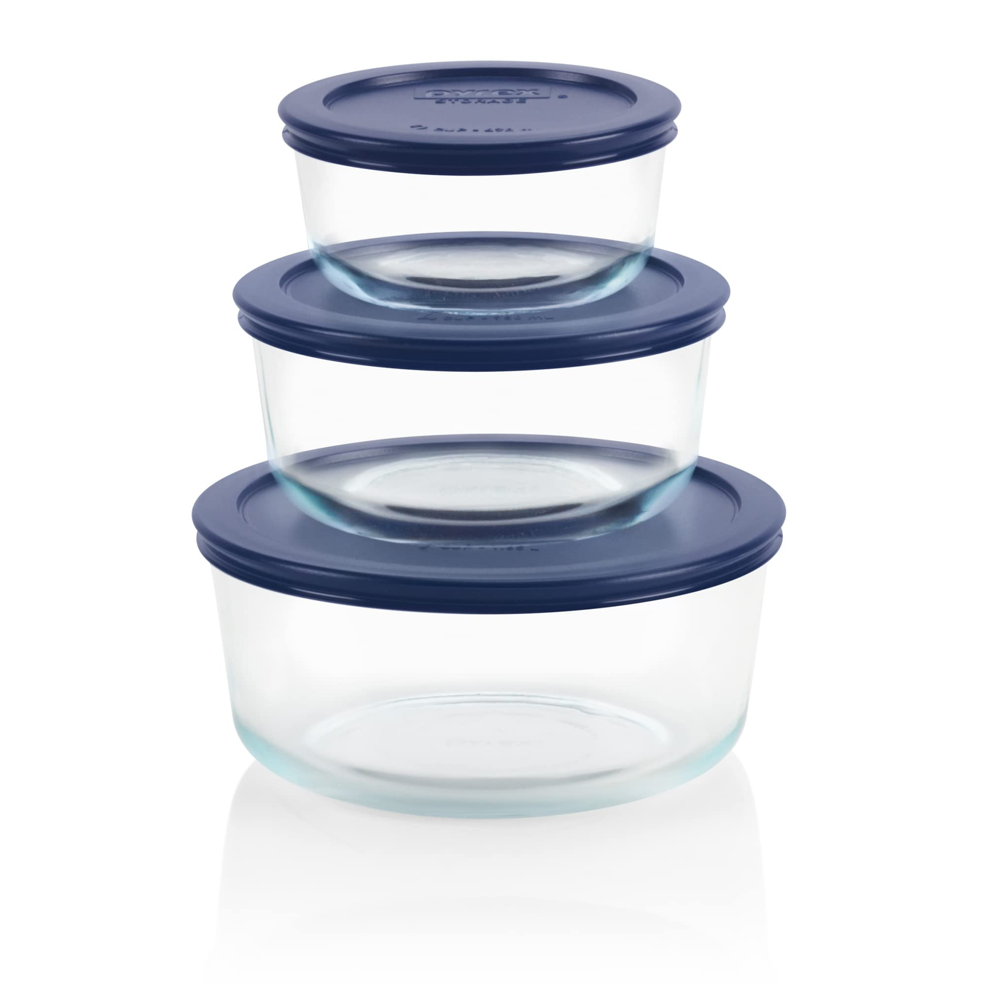 Pyrex Simply Store (3-Pack) Glass Food Storage Containers Set, (2, 4 & 7 Cup) Meal Prep Container... | Amazon (US)