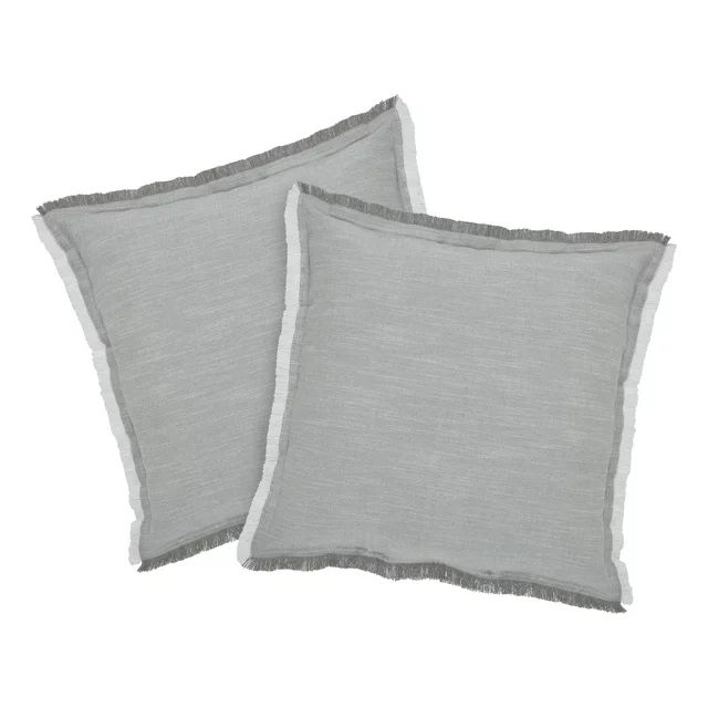 Better Homes & Gardens 20" x 20" Grey Cotton Decorative Pillows (2 Count) | Walmart (US)