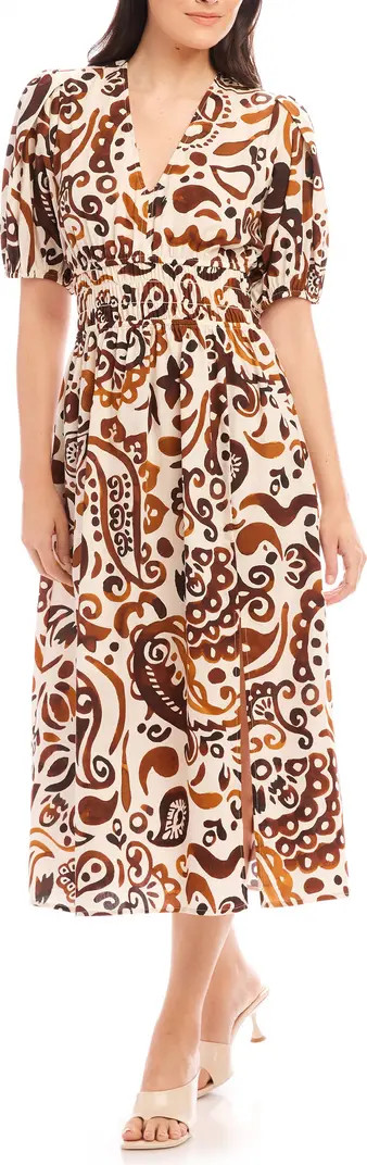 FIFTEEN TWENTY Poppy Mixed Print Cotton Midi Dress | Nordstrom | Nordstrom