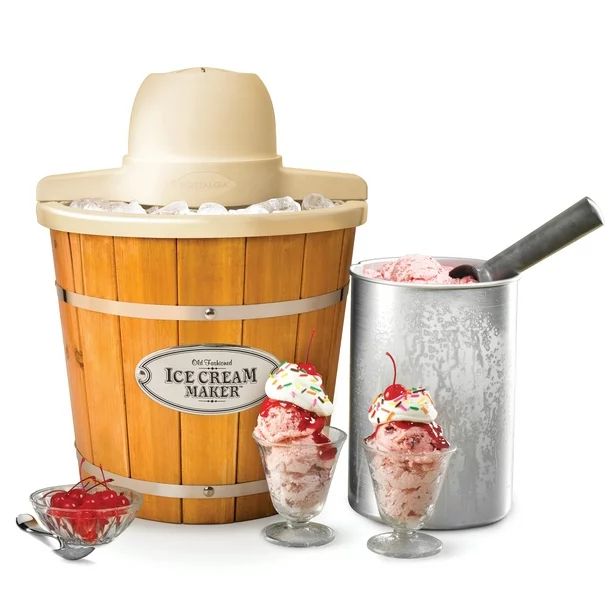 Nostalgia 4-Quart Electric Wood Bucket Ice Cream Maker | Walmart (US)