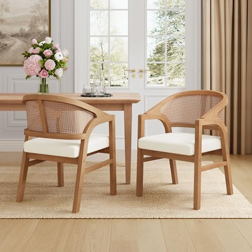 Christopher Knight Home Faritel Modern Wooden Dining Chairs Set of 2, Fabric Upholstered Kitchen ... | Amazon (US)