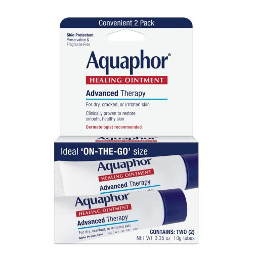 Aquaphor Healing Ointment Advanced Therapy Skin Protectant, Dry Skin Body Moisturizer, 0.35 Oz Tube, Pack of 2 | Amazon (US)