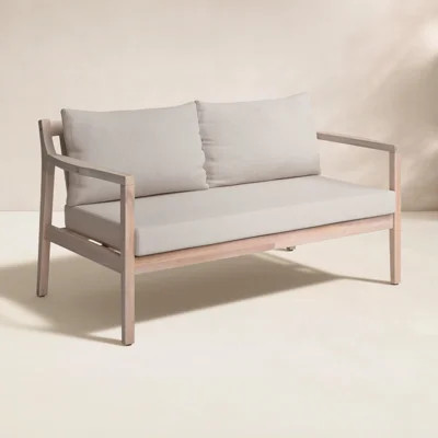 Amina 58" Wide Outdoor Love Seat with Cushions | Wayfair North America