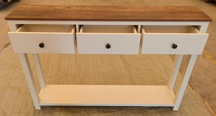 Homieasy 47 Inch Wood Sofa Table, Rustic Brown and White | Amazon (US)