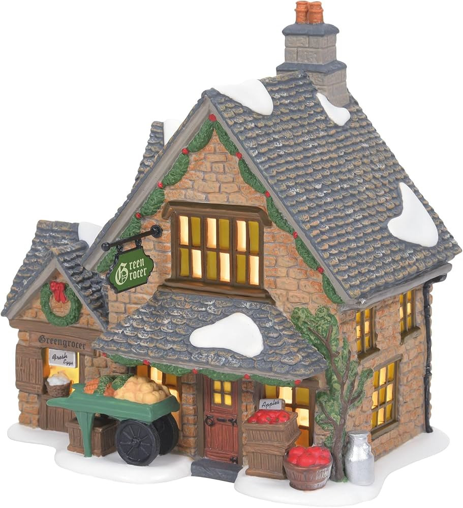 Department 56 Porcelain Dickens Village Cotswold Greengrocer Lit Building, 6.61 Inch, Multicolor | Amazon (US)