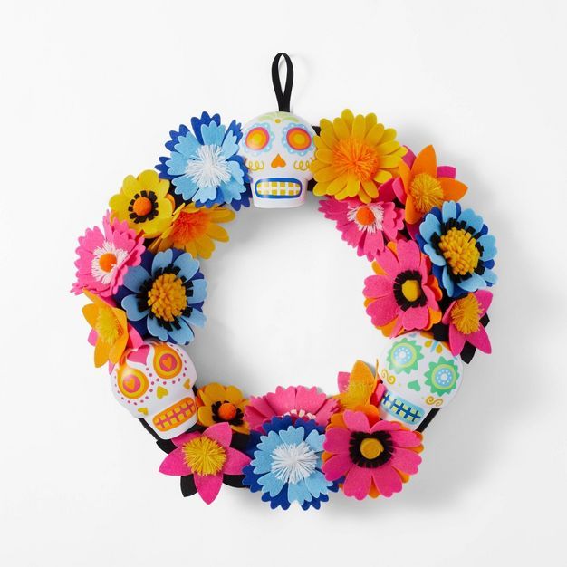 Día de Muertos Calavera and Flower Wreath - Designed with Flavia Z Drago | Target