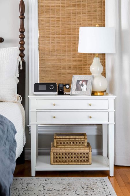 My bedroom features a four-poster king-size bed and these lively nightstands  

#LTKhome