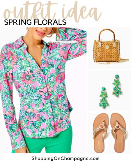 Nothing says spring like pink and green! This floral print button-front shirt can be dressed up or down. Pair it with green fringe-edged jeans, fun statement earrings, a cute crossbody bag, and gold sandals. 💕


#LTKworkwear #LTKstyletip #LTKSeasonal