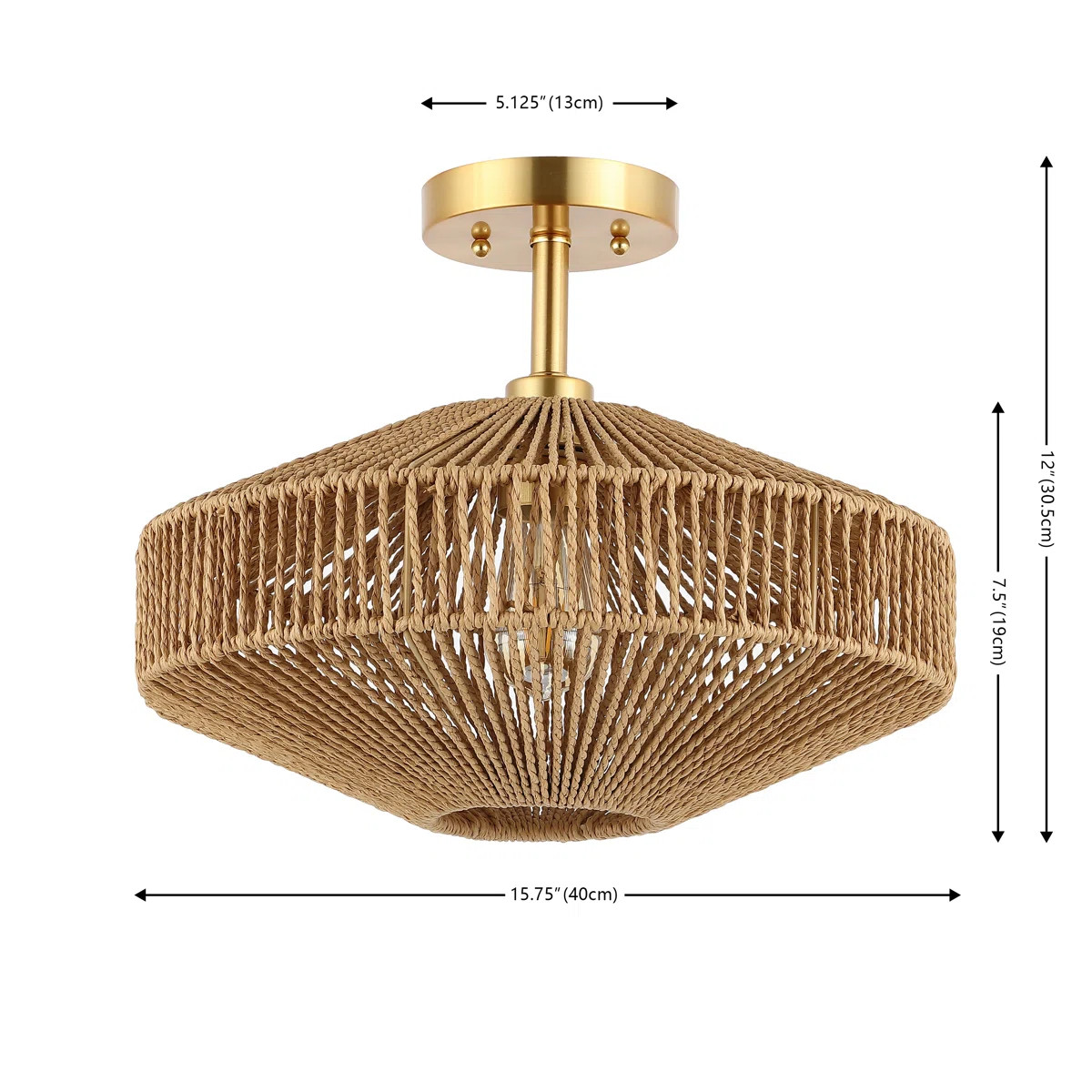 Birch Lane™ Loran Rattan Semi Flush Mount & Reviews | Wayfair | Wayfair North America