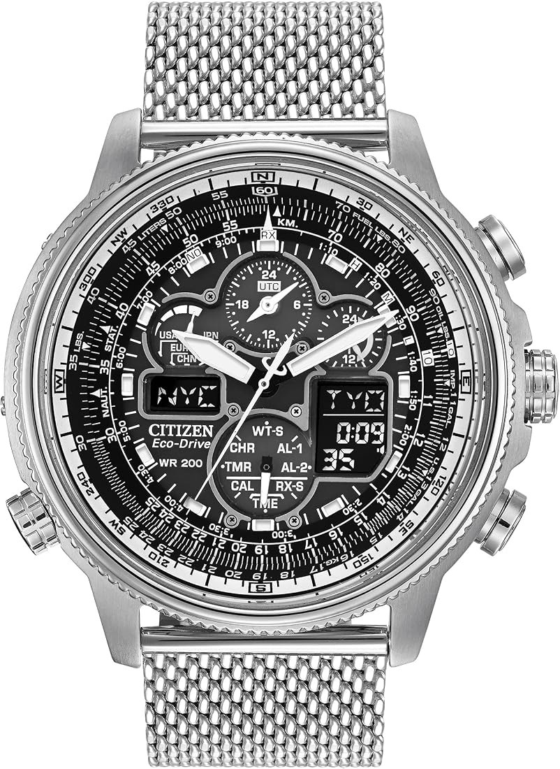 Citizen Men's Promaster Navihawk A-T Eco-Drive Pilot Watch, Atomic Timekeeping, Chronograph, Powe... | Amazon (US)