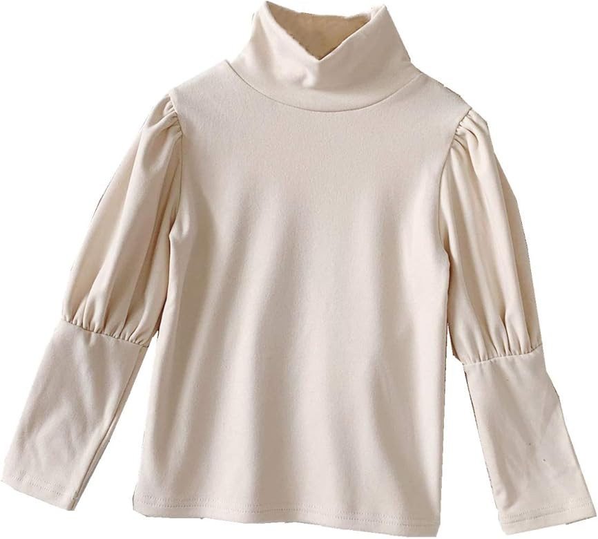 Baby Little Girls Long Sleeve Shirts Turtleneck T-Shirt Tops Basic Solid Color Blouse Outfit for Tod | Amazon (US)