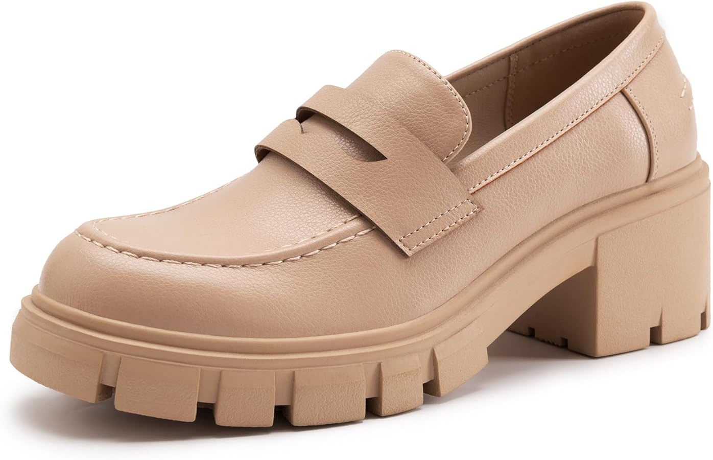 Athlefit Women's Platform Chunky Loafers Comfortable Slip on Lug Sole Business Loafer Shoes | Amazon (US)