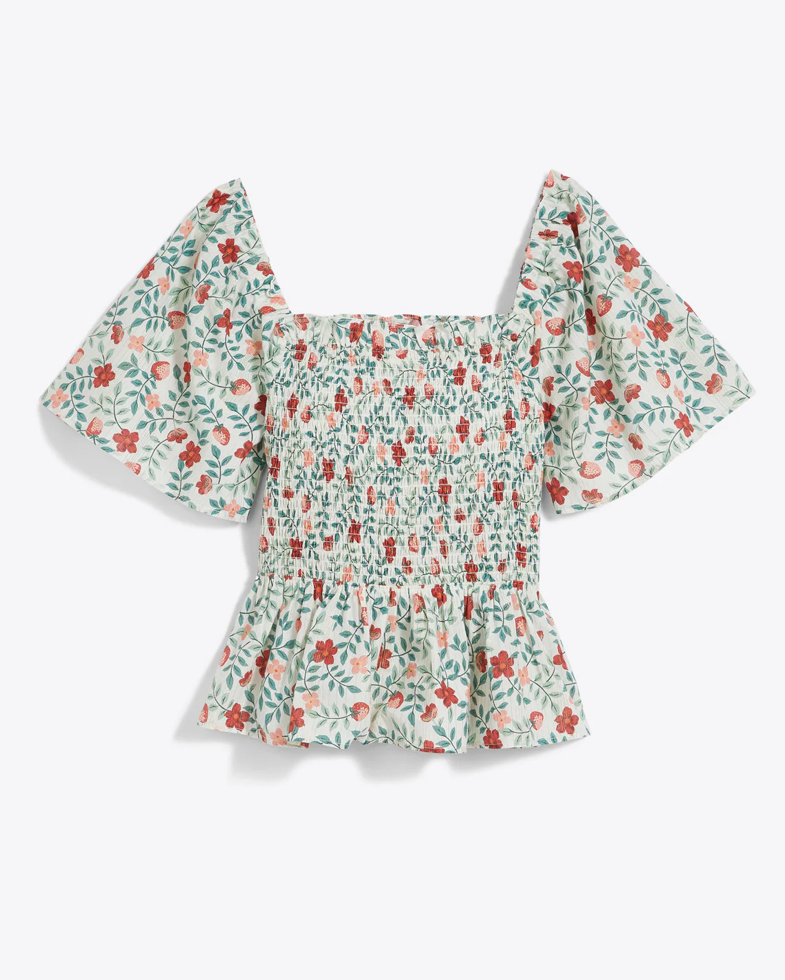 Deana Smocked Top in Strawberry Field | Draper James (US)
