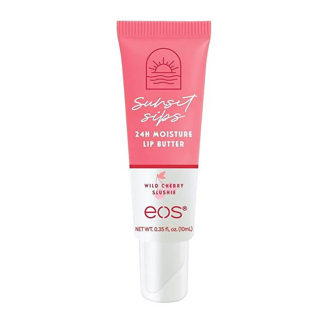 eos Sunset Sips Lip Butter Tube- Wild Cherry Slushie, 24-Hour Moisture, Overnight Lip Mask, Lip C... | Amazon (US)