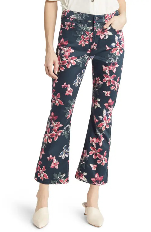 JEN7 by 7 For All Mankind Floral Kick Crop Jeans in Winter Iris at Nordstrom, Size 8 | Nordstrom