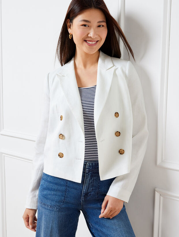Cropped Linen Jacket | Talbots