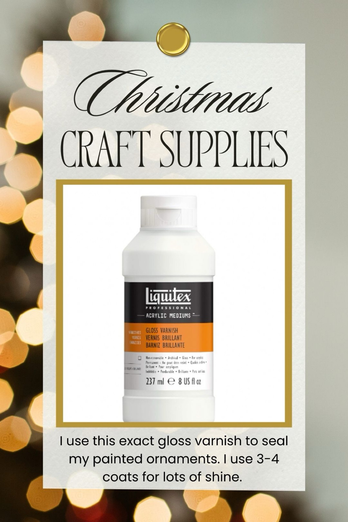 I use this varnish to seal my painted ornaments. 

#LTKHoliday