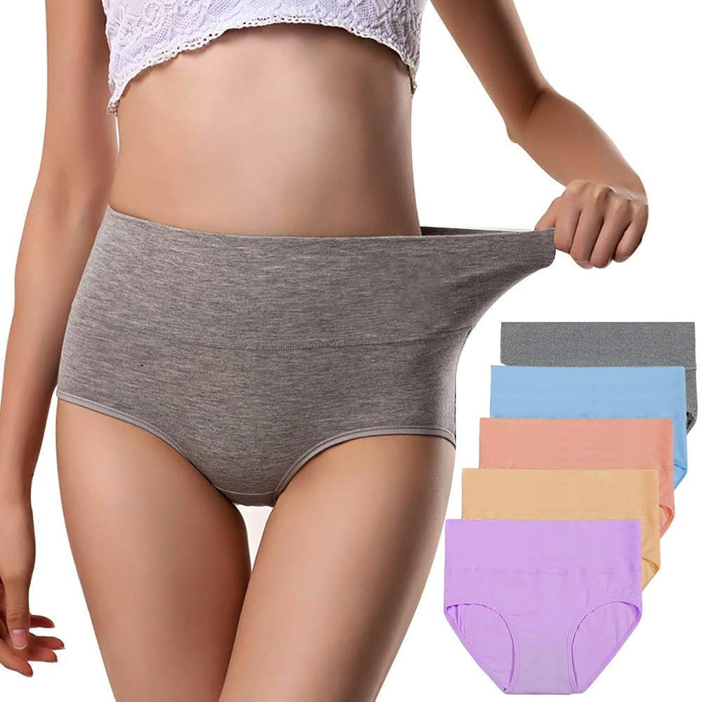 ANNYISON Womens Underwear, Soft Cotton High Waist Breathable Solid Color Briefs Panties for Women | Amazon (US)