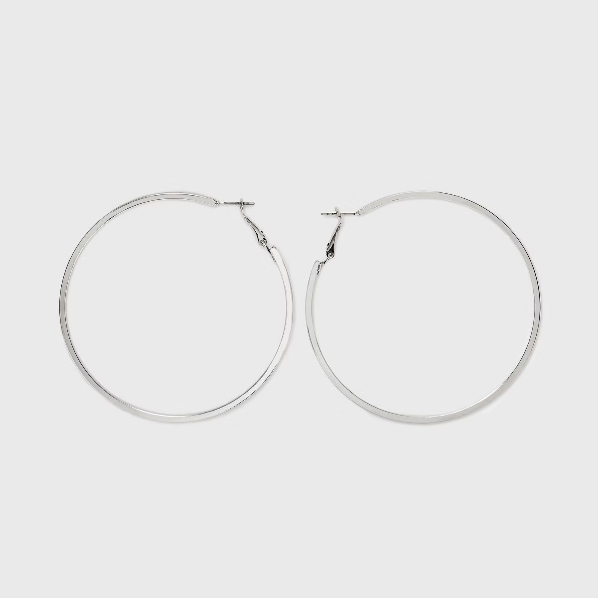 Squared Round Hoop Earrings - Universal Thread™ Silver | Target