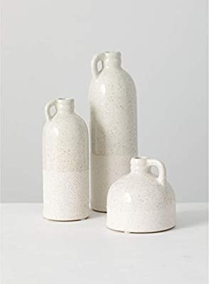 Sullivans White Speckled Jug Vase Set, (Ceramic) Rustic Home Decor - Set of 3 Vases (CM2875) | Amazon (US)