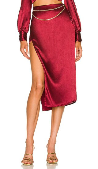 x REVOLVE Annika Midi Skirt in Deep Red | Revolve Clothing (Global)