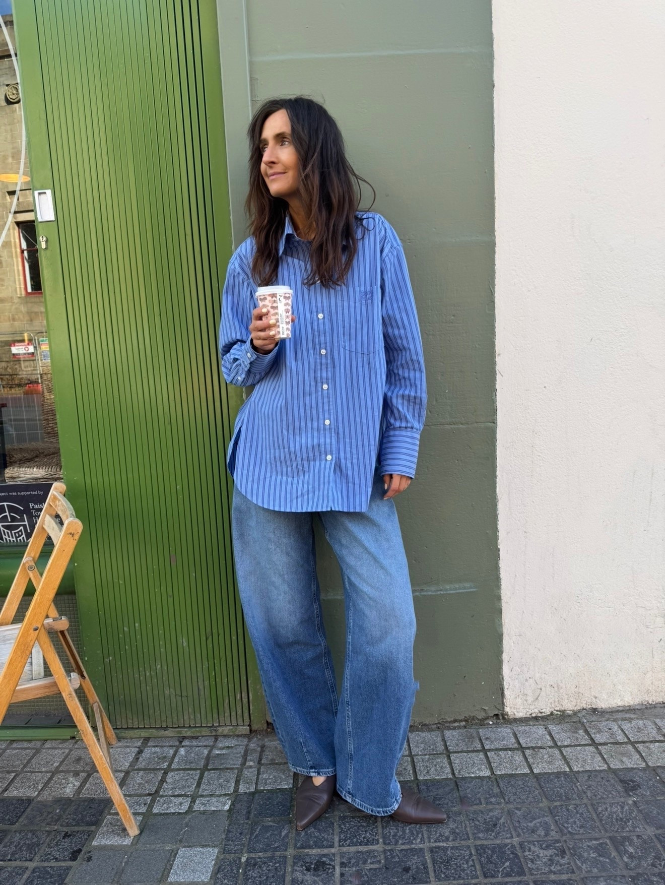 Oversized shirt in my normal 8
Size down if want it more classic 
8 long in the jeans. 
Lighter rinse sold out 

#LTKjeans #LTKuk #LTKspring