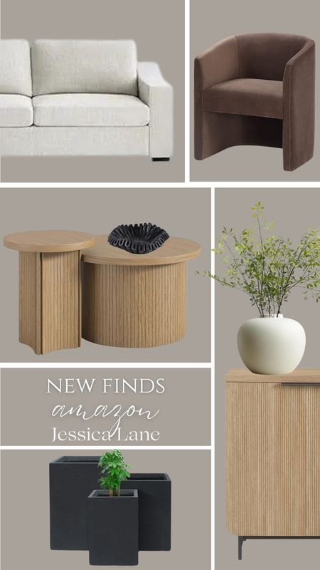 Amazon furniture and home decor finds.Modern organic Home, modern home, modern living room, accent chair, neutral sofa, nesting tables, fluted sideboard, outdoor planters

#LTKstyletip #LTKhome #LTKSeasonal
