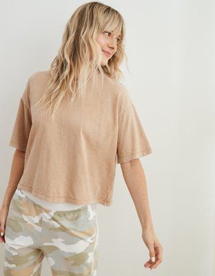 Aerie Boyfriend Cropped Oversized T-Shirt | American Eagle Outfitters (US & CA)
