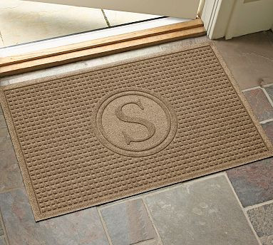 WaterHog Squares Monogram Doormat | Pottery Barn (US)