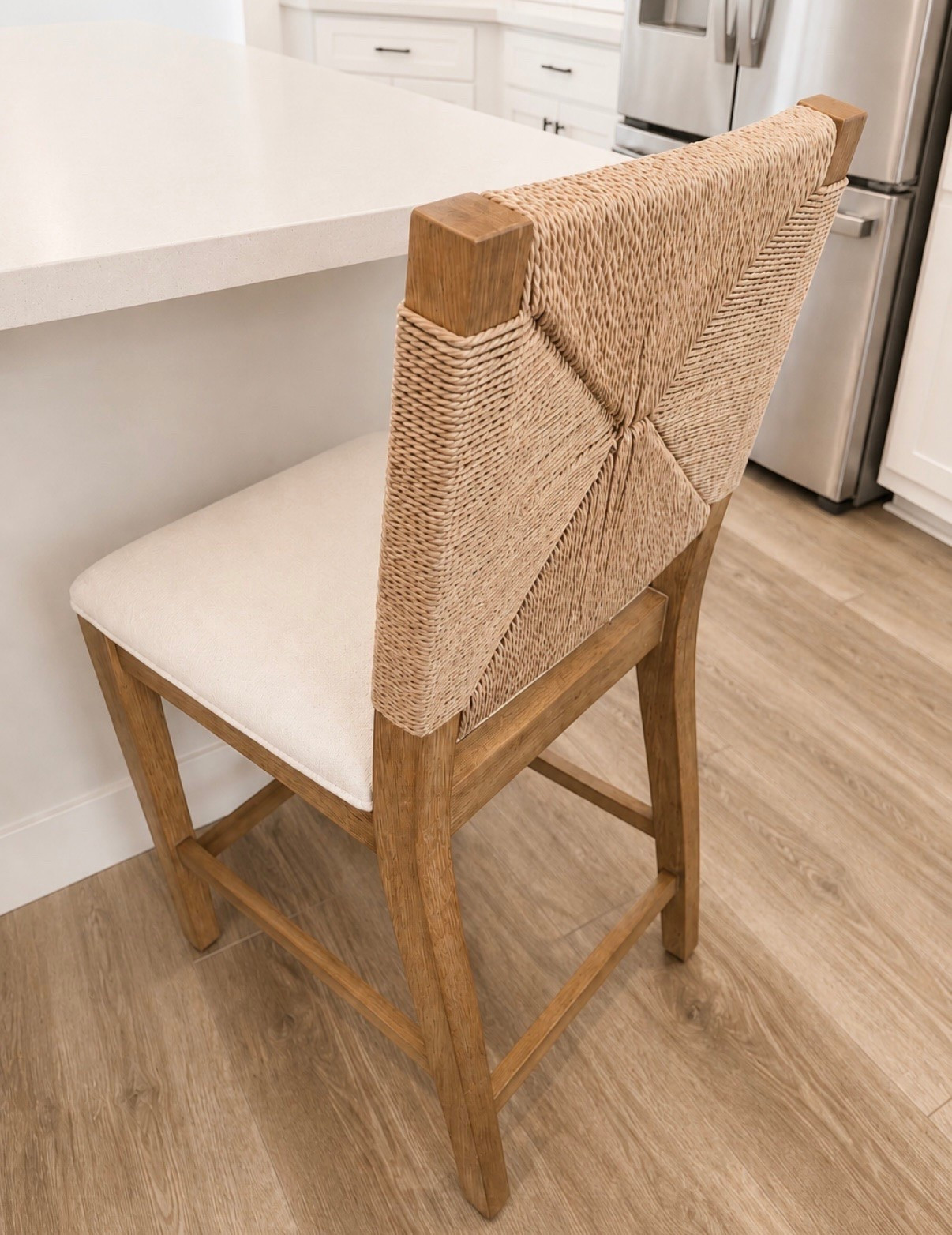 🤎 if you love that warm neutral / designer kitchen look… these counter stools are SO good 🙌

the woven detail instantly gives that elevated custom feel without looking overly trendy

✔ textured woven back
✔ warm wood tones
✔ soft neutral seat
✔ coastal + McGee & Co inspired look

I also found them at multiple retailers which is nice for price comparing + shipping options 👏

these look way more expensive than they are and would work in so many kitchens ✨

#LTKMothersDay #LTKmomlife #LTKmorningroutine