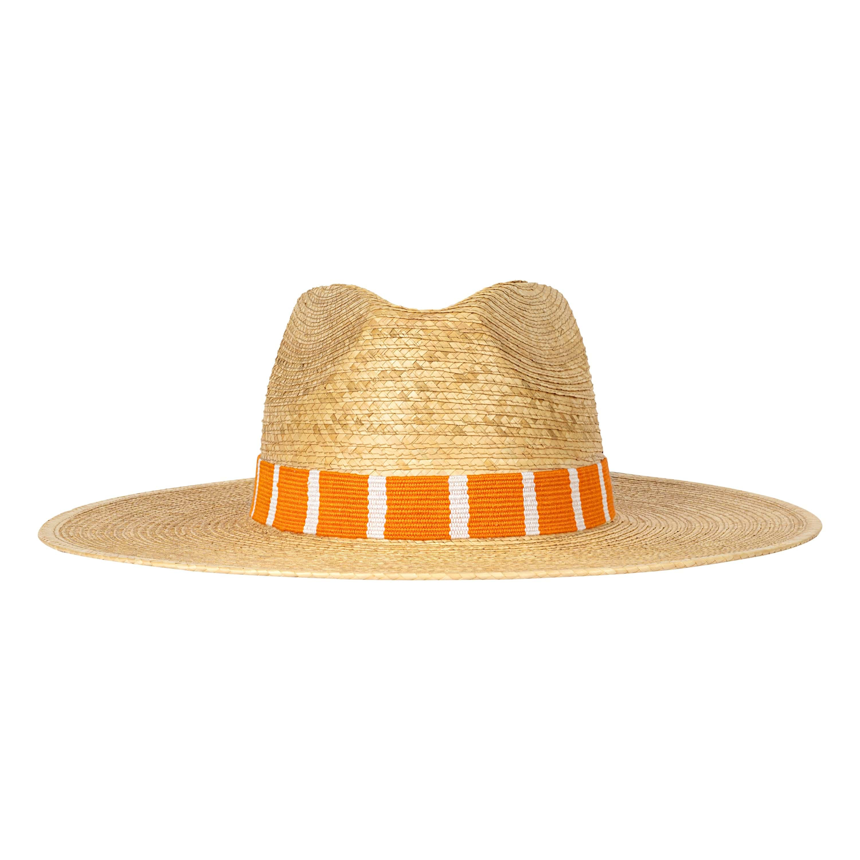 Bright Orange and White Palm Hat | Sunshine Tienda
