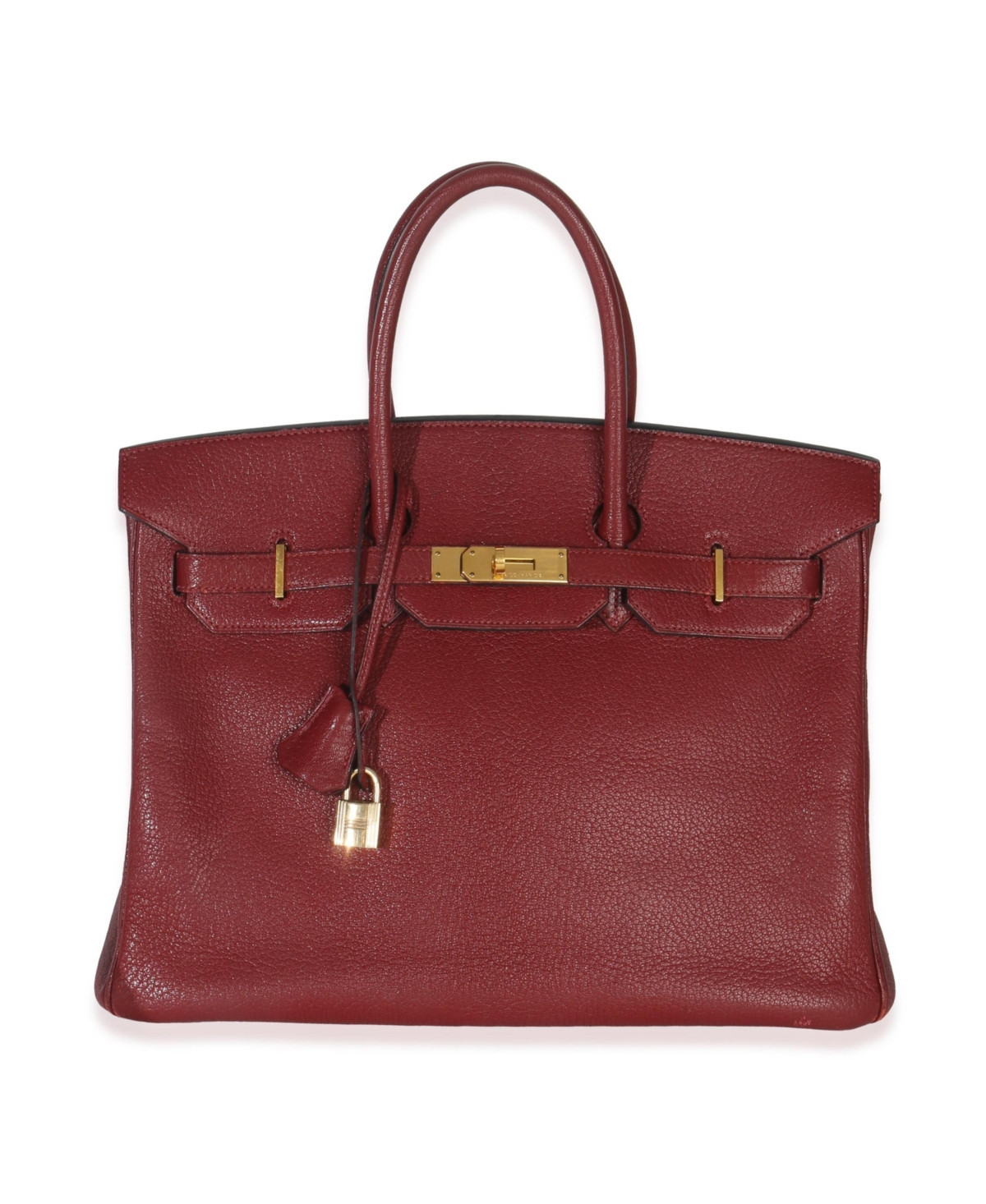 Pre-Owned HERMES Rouge Grenat Chevre de Coromandel Birkin 35 Phw - Red | Macy's