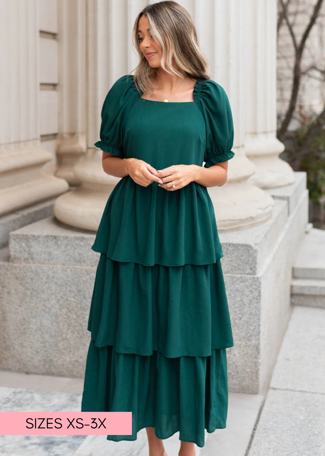 Clara Green Ruffle Tiered dress | My Sister's Closet Boutique
