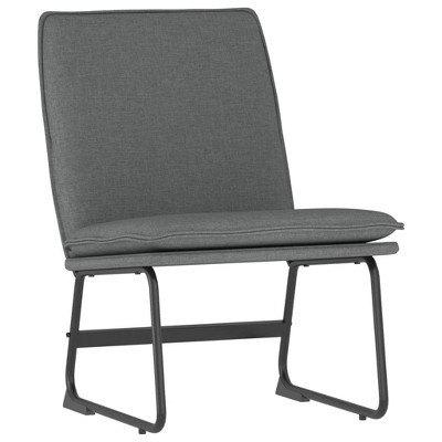 vidaXL Lounge Chair - Dark Gray Fabric Upholstered, Comfortable Sloping Back Seat, Robust Metal, Plywood Frame, Anti-Slip Legs | Target