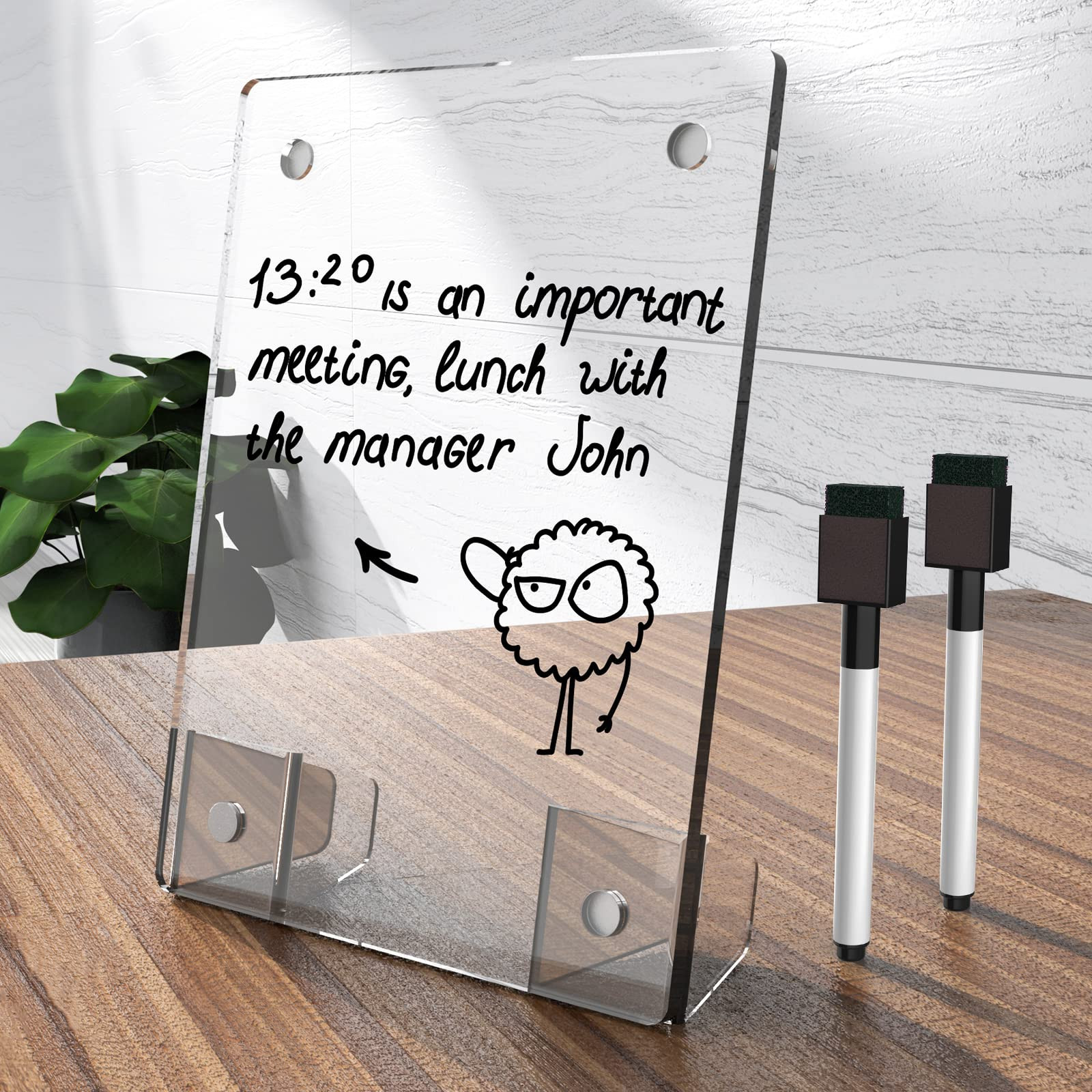 NiOffice Clear Acrylic White Board 8x6 Inches,Weekly Planner Board, Frameless Desktop Dry Erase B... | Amazon (UK)