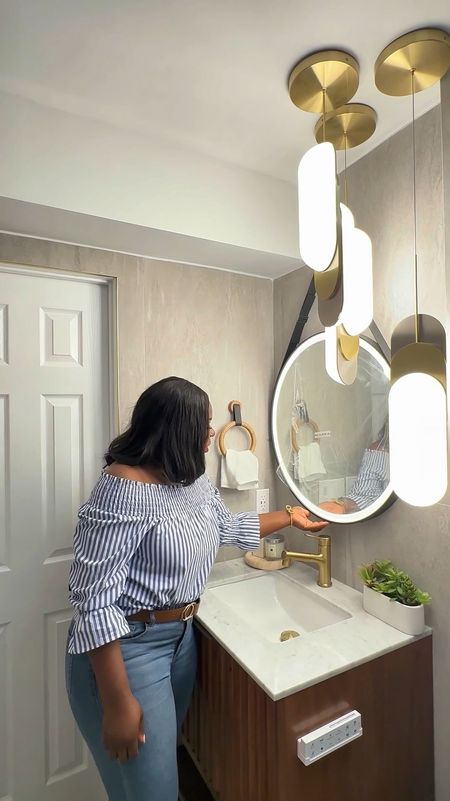 A Good light fixture can make a great difference in a space, including the bathroom! Do you agree? Two my favorite accessories in this bathroom are the mirror and beautiful pendent light fixtures, both are from @kichlerlighting #lightgixture #bathroomdecor #bathroommirror

#LTKsalealert #LTKSeasonal #LTKhome