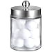 Amolliar Apothecary Jar Qtip Holder w/Metal Lid, Glass, Brushed Nickel | Amazon (US)