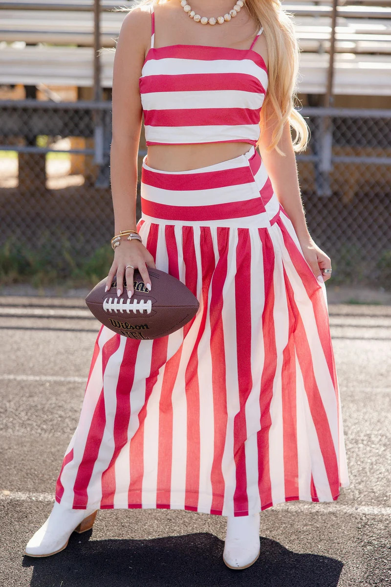 Game On Midi Skirt - Red | The Impeccable Pig