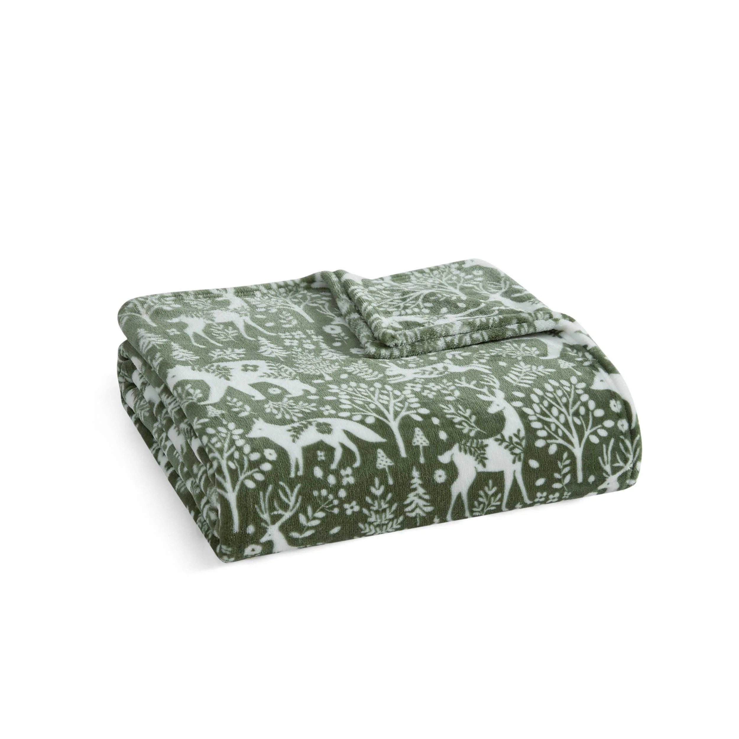 Martha Stewart Nordic Forest Plush Green Throw Blanket | Wayfair | Wayfair North America